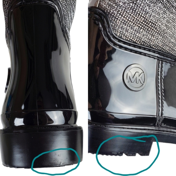 New Michael Kors blakely mesh rain boots black pull on winter outdoor casual - Picture 13 of 13